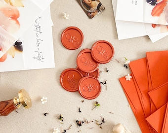 Mars Red Custom Wax Seals, Luxury Addition to Your Sets, Multiple Colours Available, Monogram Seals, Self-Adhesive Wax Seals