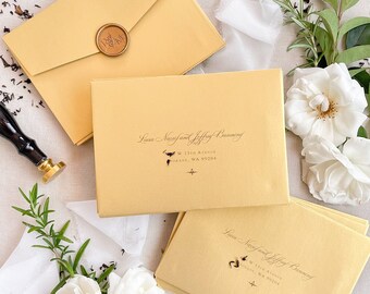 5x7 High Quality Envelopes Front only Olive Branch Black Envelopes White Ink Address Printing pack of x50 size 130x190