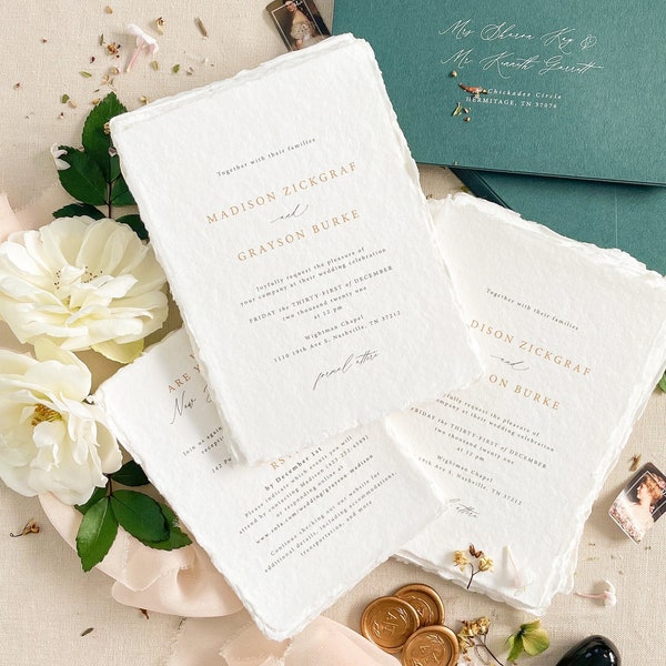 Printing Deckled Edge Invitations Etsy