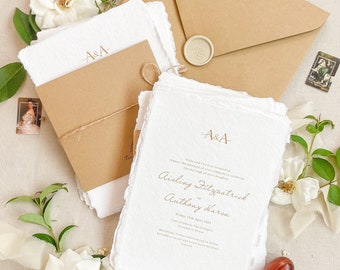 Celesse Handmade Wedding Invitation, Handmade paper Invitations, Wax Seals, Premium Envelopes, Cotton Paper Invitations, DEPOSIT
