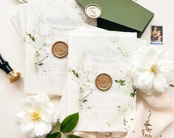 Wedding Invitations | Custom Venue Illustration | Venue Sketch | Garden Wedding | Vellum Jackets | Contact for a Quote | Rylee