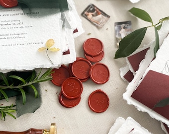 Venetian Red Custom Wax Seals, Luxury Addition to Your Sets, Multiple Colours Available, Monogram Seals, Self-Adhesive Wax Seals