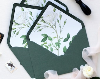 Seedling Envelopes and Liners, Floral Liners, Roses Liners, Green envelopes - Pack of x50, PLEASE CONTACT us before purchasing