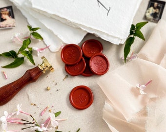 Venetian Red Custom Wax Seals, Luxury Addition to Your Sets, Multiple Colours Available, Monogram Seals, Self-Adhesive Wax Seals