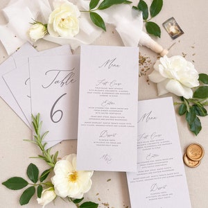 Calligraphie de Paris, menus à imprimer ou à imprimer, menus sur mesure, modèles de menus de mariage, cartes de menus, menus élégants, menus de calligraphie