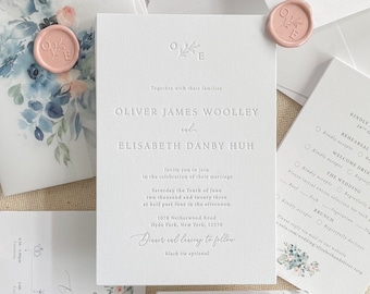 Alete Letterpress Wedding Invitations, Wedding Invites Printed or Printable, Calligraphy Letterpress Invitations, DEPOSIT