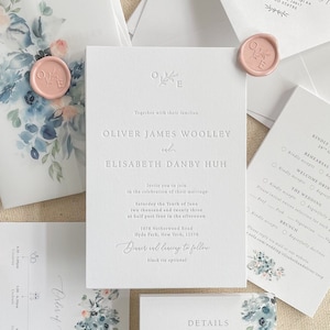 Alete Letterpress Wedding Invitations, Wedding Invites Printed or Printable, Calligraphy Letterpress Invitations, DEPOSIT