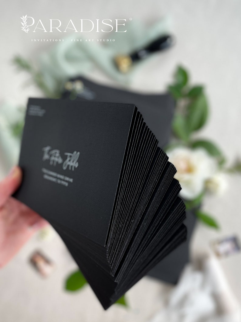 Coco Linen Noir Envelopes, Pack of x50, Premium envelopes, Black Ink Address Printing, PLEASE CONTACT us before purchasing image 3