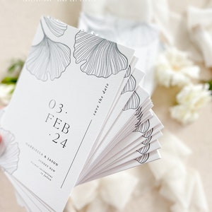 Cartes "Retenez la date" typographique Francina, Cartes imprimées ou imprimables, Cartes double épaisseur, Papeterie de mariage, Cachets de cire, DÉPT
