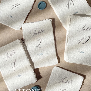 Raelyn Handmade Table Numbers, Elegant Table Numbers, Printable Table Numbers, Table Numbers Template, Deckled Edge Paper, DEPOSIT