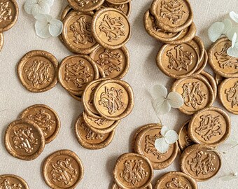 Custom Golden Wax Seals, Luxury Addition to your Sets, Multiple Colours Available, Monogram Wax Seals, Self-Adhesive Wax Seals