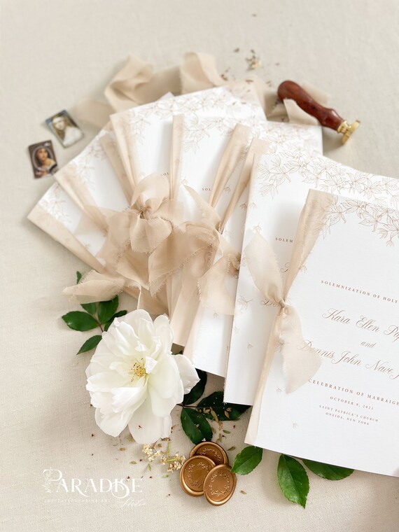 Norinne Silk Ribbon Wedding Programs Wedding Stationery Silk