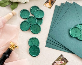 Emerald Custom Wax Seals, Luxury Addition to Your Sets, Multiple Colours Available, Monogram Seals, Self-Adhesive Wax Seals