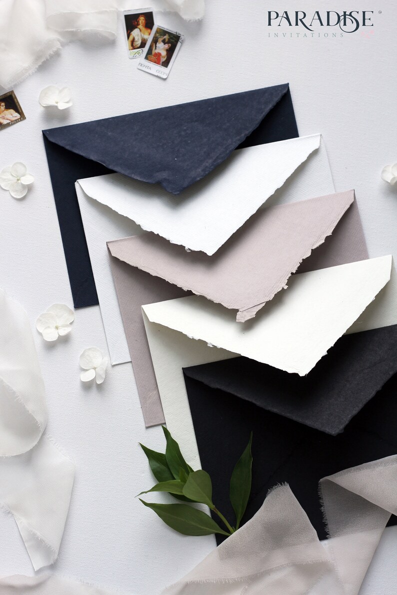 Handmade Paper Envelopes Wedding Stationery Handmade Paper Etsy