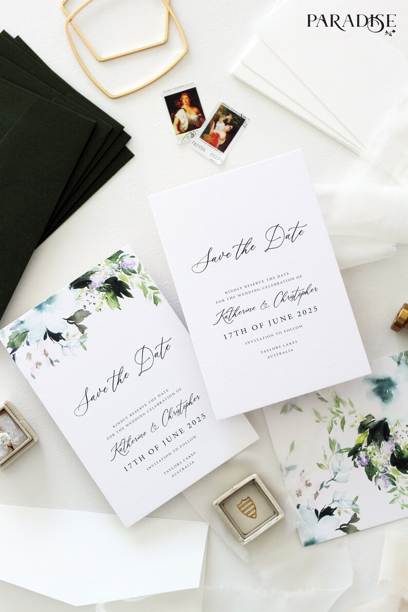 Guillemette 2 Save the Date Cards Calligraphy and Classy Save the Date Cards Printable template or Printed Card Save the date