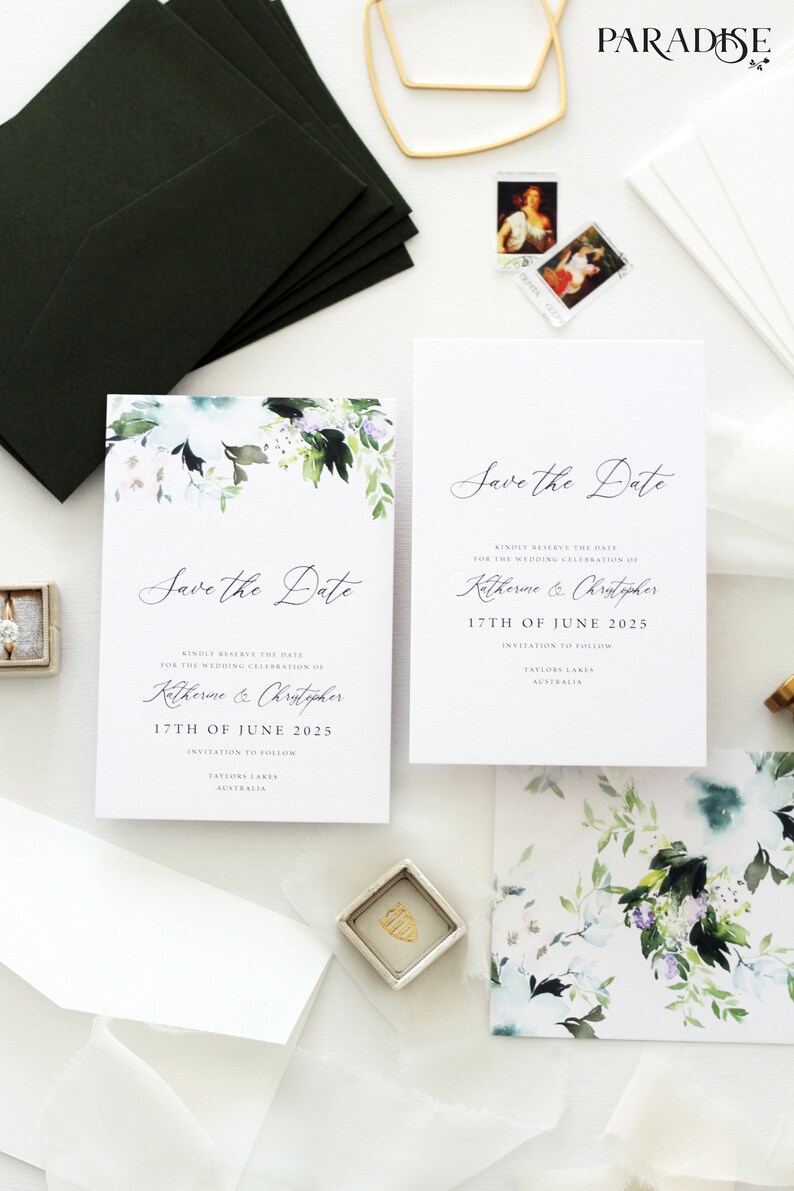 Guillemette 2 Save the Date Cards Calligraphy and Classy Save the Date Cards Printable template or Printed Card Save the date
