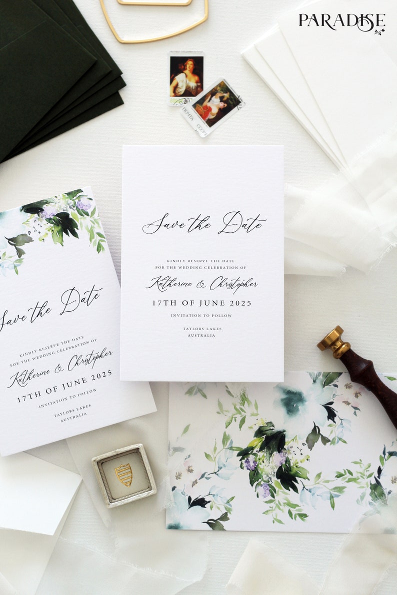 Guillemette 2 Save the Date Cards Calligraphy and Classy Save the Date Cards Printable template or Printed Card Save the date