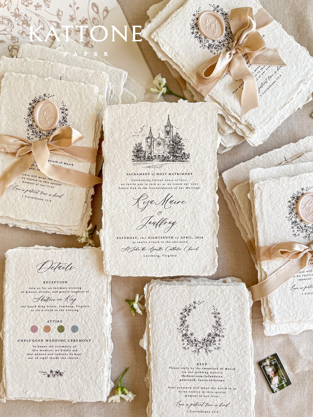 Custom Handmade Invitations Handmade Paper Wedding Invitation | Custom Venue Illustration Suite ...