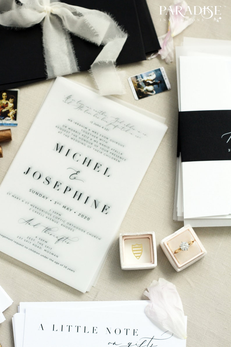 Wedding Invitation Lacina Vellum Wedding Invitation Set Vellum Wedding Invitations Envelopes Wax Seals Printed Wedding Invitations