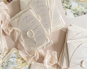 Luxury Wedding Stationery | Tuscany Invitation | Vellum Jacket | Handmade Paper Suite | Fine Art Suite | Dolly