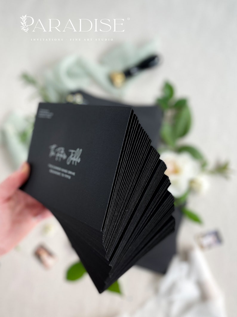 Coco Linen Noir Envelopes, Pack of x50, Premium envelopes, Black Ink Address Printing, PLEASE CONTACT us before purchasing image 6