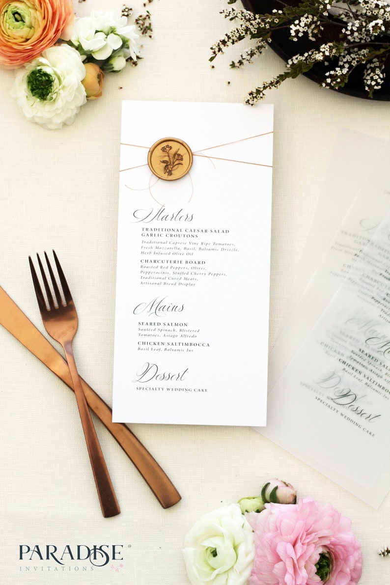 Wedding Stationery Modern Wedding Menus Sibyla Elegant Wedding Menu Calligraphy Menus Modern Menus Menus for all events