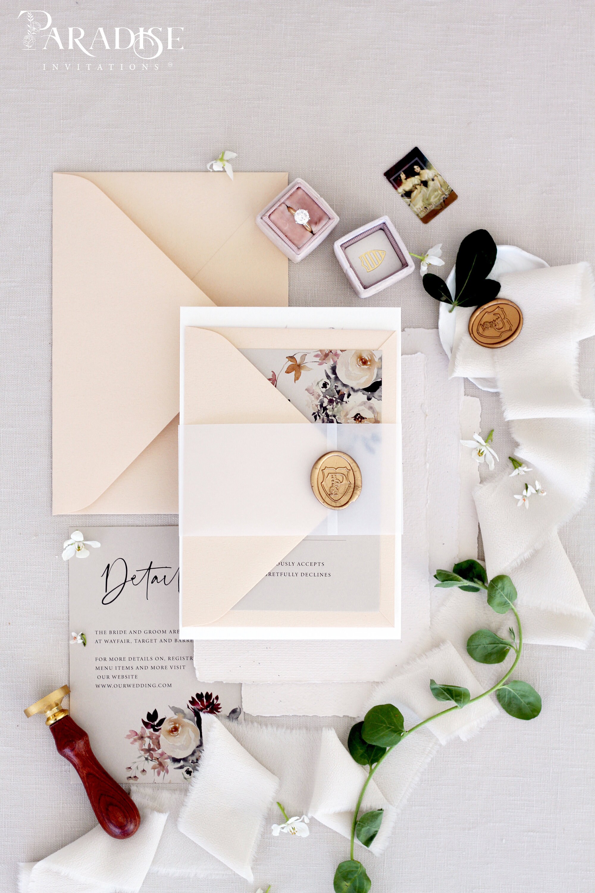 Wedding Invitation Vellum Blank VELLUM BELLY BAND Vellum Belly Band for