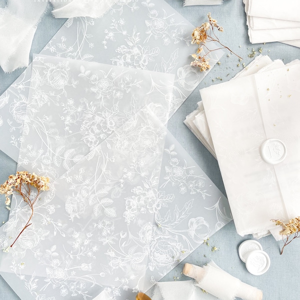 Floral Vellum Paper Etsy