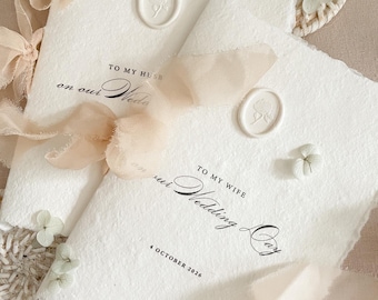 Handmade Paper Wedding Vows | Bride Groom Vow Books | Luxury Ceremony Keepsake | June