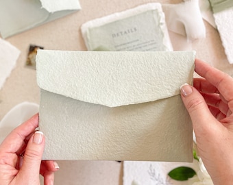 Sage Handmade Paper Envelopes, Handmade Paper, Deckled Edge Paper, DEPOSIT, PLEASE CONTACT us before purchasing