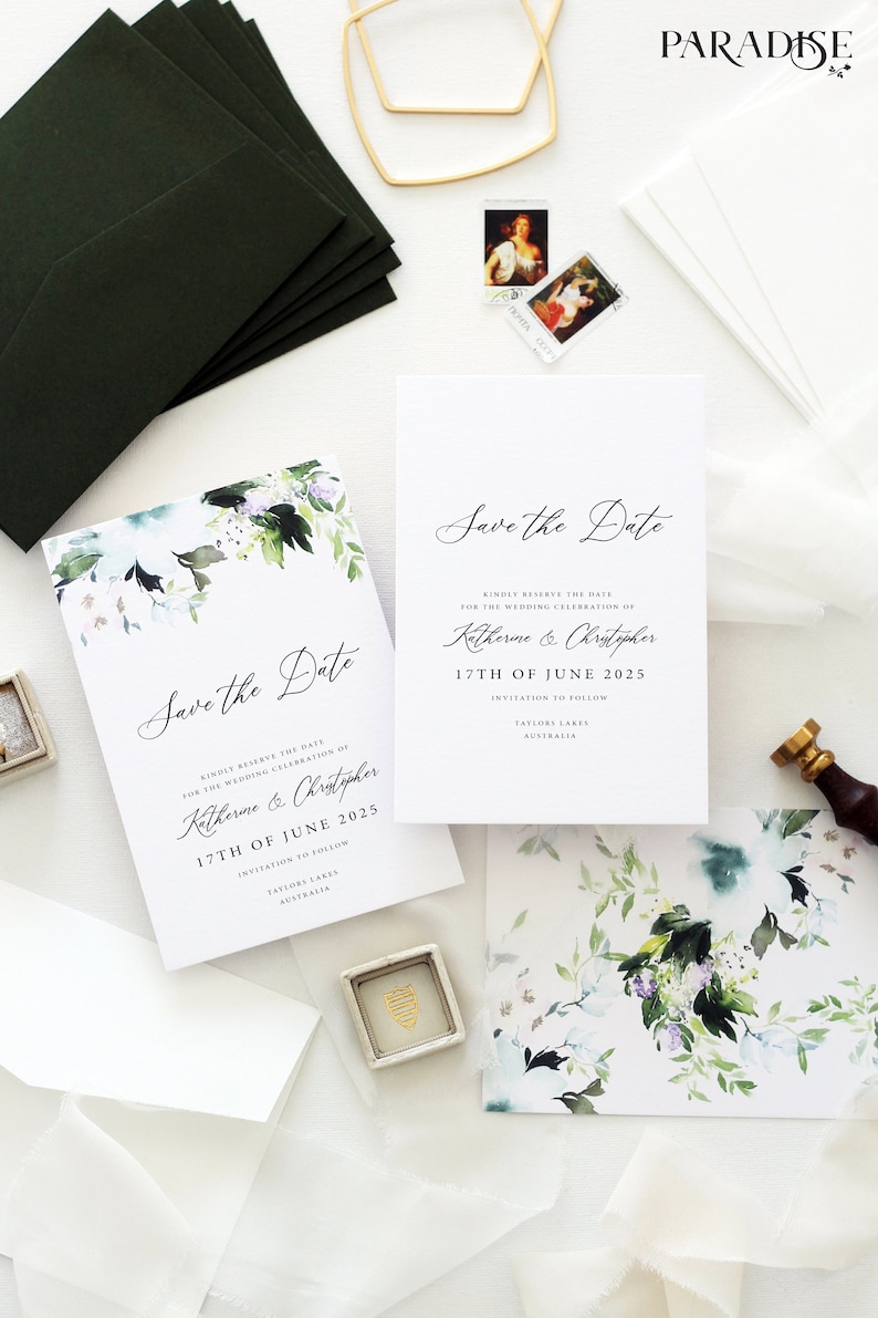 Guillemette 2 Save the Date Cards Calligraphy and Classy Save the Date Cards Printable template or Printed Card Save the date
