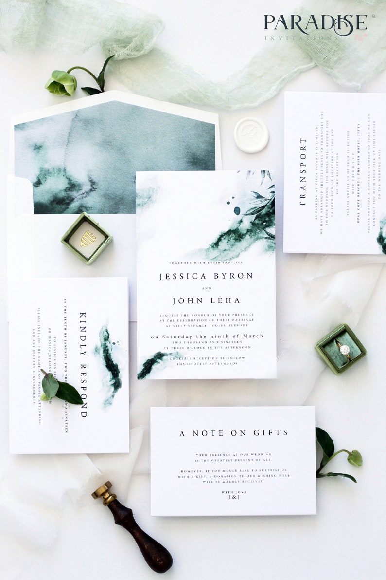Joselyn Vellum Wedding Invitation Sets Custom Made Wedding Etsy