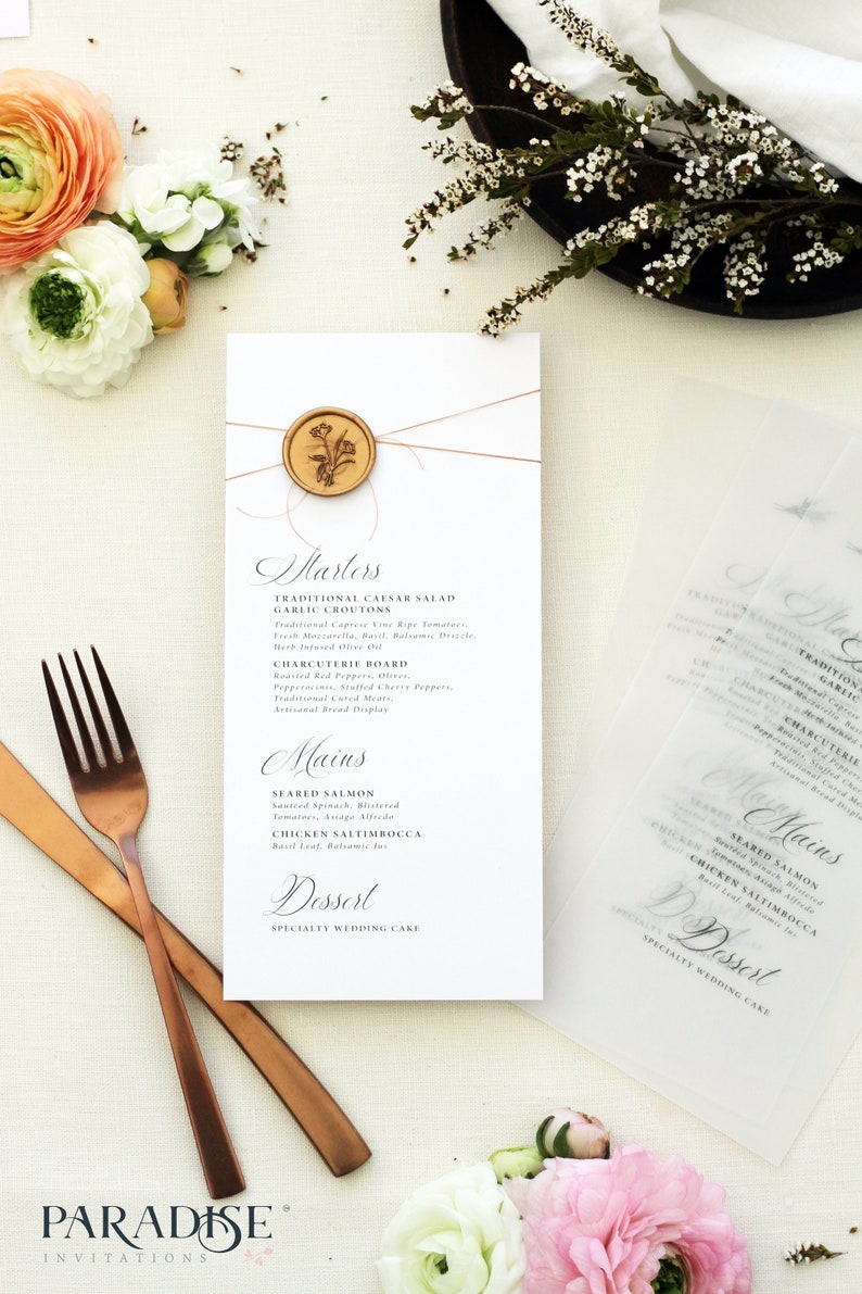 Wedding Stationery Modern Wedding Menus Sibyla Elegant Wedding Menu Calligraphy Menus Modern Menus Menus for all events