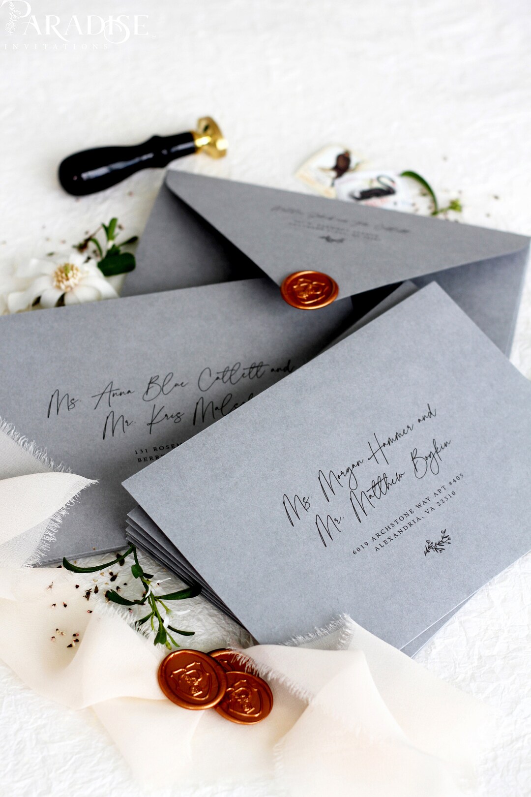 Alchemy Envelopes and Black Ink Printing Grey Envelopes - Etsy