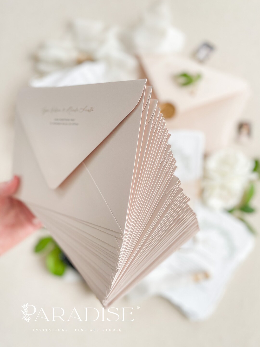 Almond Envelopes Black Ink Printing, Wedding Stationery, Wedding ...