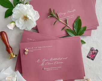 Deep Rose Envelopes, Premium Paper, Wedding Stationery, Formaat: 130x190mm, Pack van x50, NEEM CONTACT MET ONS OP VOORDAT u koopt