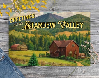 4 x 6 Vintage Style Stardew Valley Unofficial Postcard