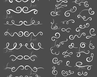 Swirls and Flourishes, Vintage Ornament Element, Clip Art, Graphic Design, Files : Eps.10 | Png