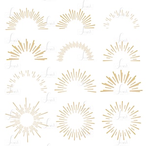 Sunbursts set, Light rays, Elements  clip art, file vector, Graphic design, Files : Eps.10 | Png