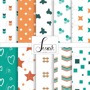10 Seamless Pattern, Vector Design, Background Patterns, Digital Paper, Graphic Design, Digital Item, Files : Eps.10 | Jpeg