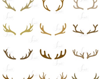 Hertenkop set, Gewei clip art, Herten silhouetten vector, Herten collectie, grafisch ontwerp, Bestanden : Eps.10 | Png-bestand