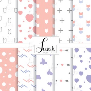 10 Seamless Pattern, Vector Design, Background Patterns, Digital Paper, Graphic Design, Digital Item, Files : Eps.10 | Jpeg