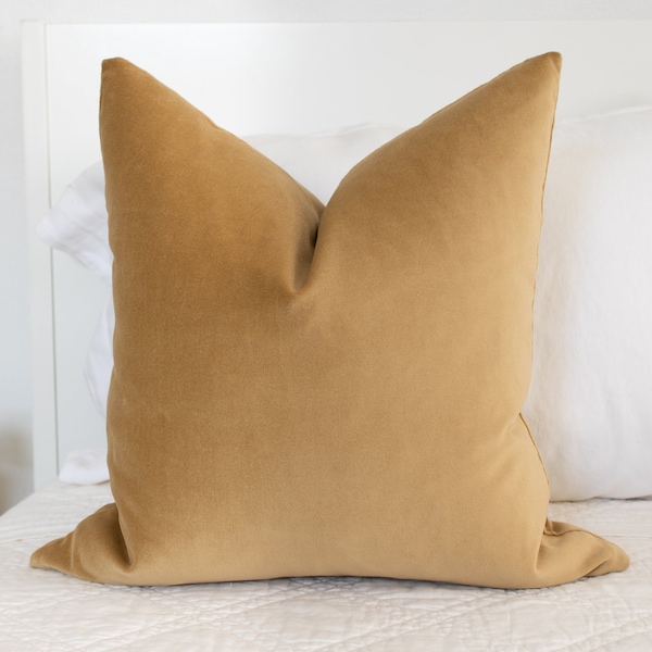 Golden Velvet Throw Pillow Covers Luxury Velvet Double-sided Lumbars & 26 Euro Sham Available