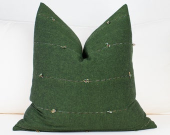 Green Throw Pillow Multicolor Stripe Pillow Cover Green Cypress Decor Emerald Tassel Toss Cushion Cover Sofa Modern Bed Decorative Pillow