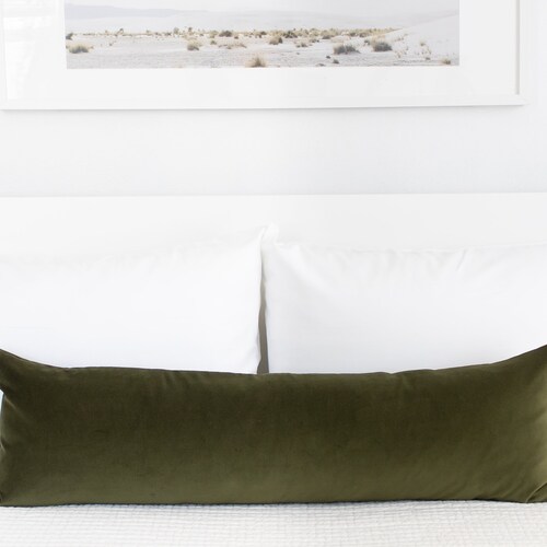 olive green lumbar pillow