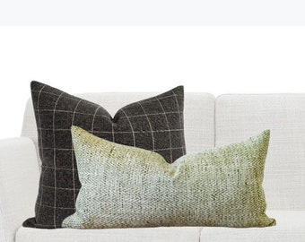 Moss Green Modern Fall Lumbar Pillow Cover Decorative Cushion for Sofa