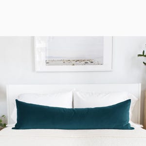 Lumbar Bolster 14x48&quot; Velvet Throw Pillow Cover Extra Long Cushion for Bed Body Pillow Case Choose From 20 + Colors