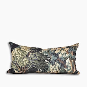 small lumbar pillow Forest Tapestry Decor Dark Cottagecore Throw Pillow Cover Moody Decor Sofa Pillow Cover Decorative Cushion Dark Academia Inspired Cushion