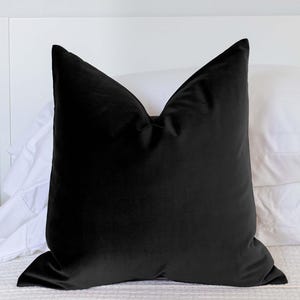 Black Velvet Throw Pillow Cover Matte Luxury Velvet Euro Sham Minimalist Bedding Decor Cushion Cover Modern Home Accent Square Pillowcase