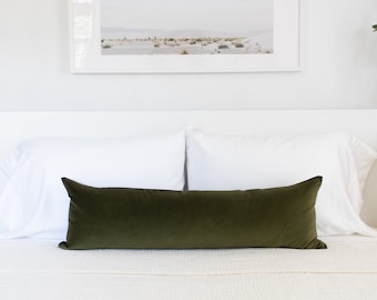 Olive Green Velvet Throw Pillow Covers, Luxury Velvet, Double-sided, Lumbars